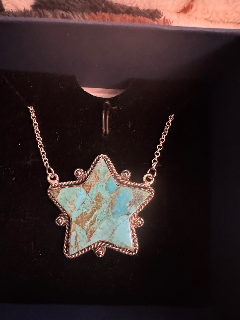 Turquoise Star Stone Pendant Necklace - Women Jewelry